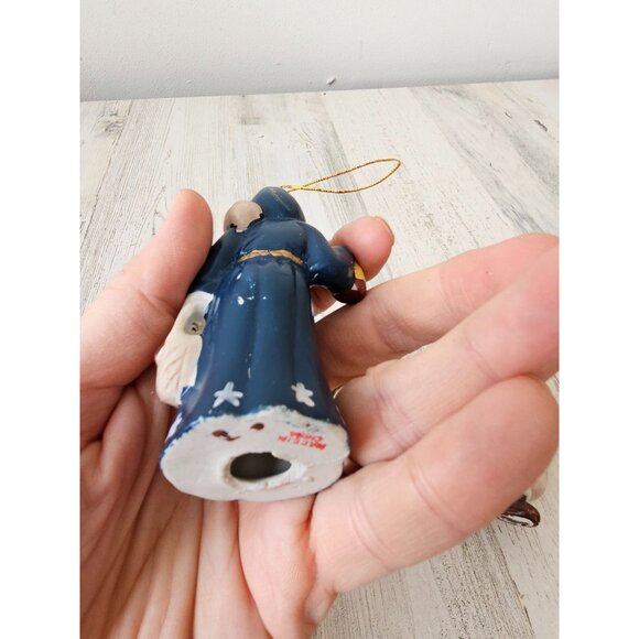 Porcelain Santa ornament sled elf set Xmas tree Santa's - Picture 13 of 13